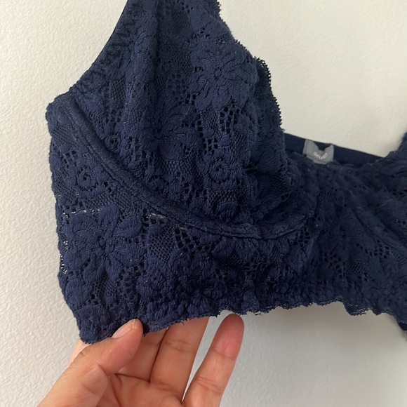 aerie American Eagle Lace Bralette Navy Blue 36C - Picture 11 of 16